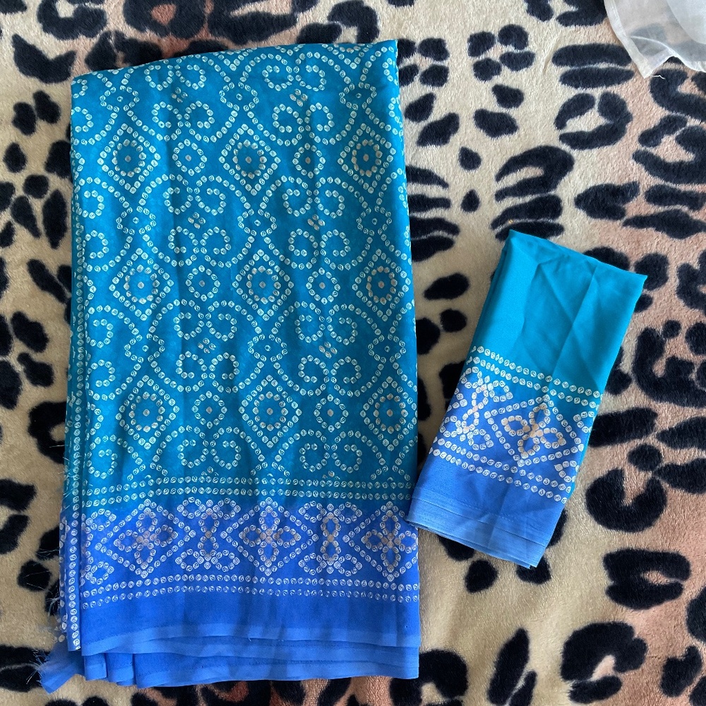 Bandhani Bhandej Saree with blouse piece